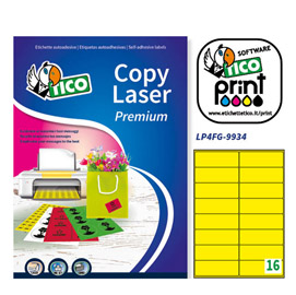 Etichetta adesiva giallo fluo 70fg a4 99,1x34mm (16et/fg) tico