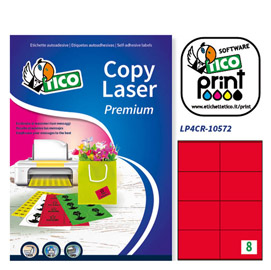 Etichetta adesiva lp4c rosso apaco 70fg a4 105x72mm (8et/fg) tico