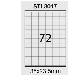 Etichetta adesiva bianca 100fg a4 35x23,5mm (72et/fg) starline