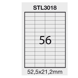 Etichetta adesiva bianca 100fg a4 52,5x21,2mm (56et/fg) starline