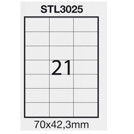 Etichetta adesiva bianca 100fg a4 70x42,3mm (21et/fg) starline