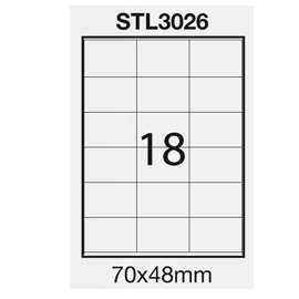 Etichetta adesiva bianca 100fg a4 70x48mm (18et/fg) starline