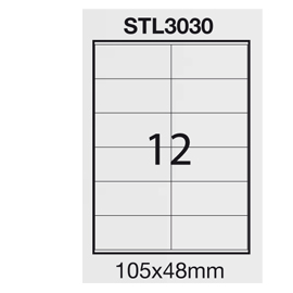 Etichetta adesiva bianca 100fg a4 105x48mm (12et/fg) starline