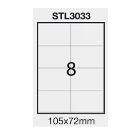 Etichetta adesiva bianca 100fg a4 105x72mm (8et/fg) starline