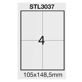 Etichetta adesiva bianca 100fg a4 105x148,5mm (4et/fg) starline