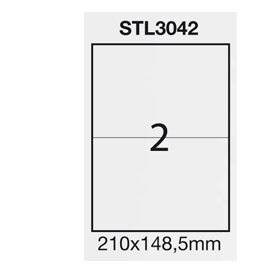 Etichetta adesiva bianca 100fg a4 210x148,5mm (2et/fg) starline