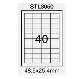 Etichetta adesiva bianca 100fg a4 48,5x25,4mm (40et/fg) starline
