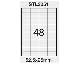 Etichetta adesiva bianca 100fg a4 52,5x25mm (48et/fg) starline