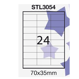 Etichetta adesiva bianca 100fg a4 70x35mm (24et/fg) starline