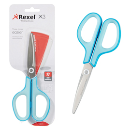 Forbici x3 18cm blu in acciaio inox rexel