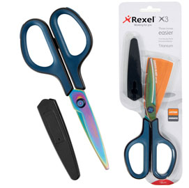Forbici x3 titanio 18cm blu rexel