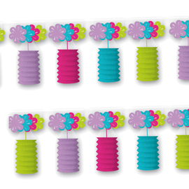 Festone lanterne e fiori 5mt in ppl pegaso