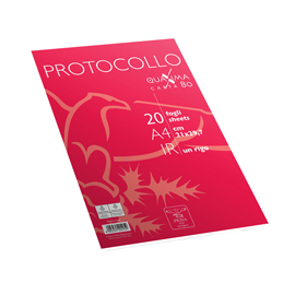 Fogli protocollo quaxima - a4 - 1rigo - 80 gr - pigna - conf. 20 pezzi