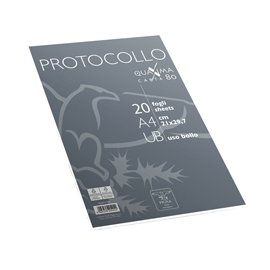Fogli protocollo - uso bollo - a4 - 80 gr - pigna - conf. 20 pezzi