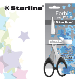 Forbici 16cm lama in acciaio impugnatura nera starline
