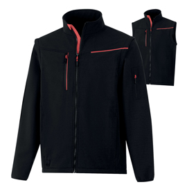Giacca softshell 2 in 1 soccia - taglia m - nero/rosso - deltaplus