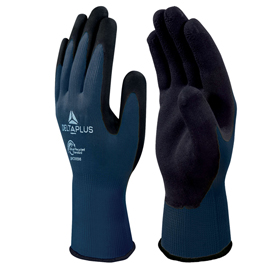 Guanti vv733green - poliestere - palmo in schiuma di lattice - taglia 10 - blu - deltaplus