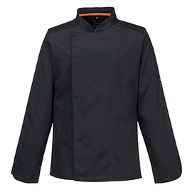 Giacca cuoco meshair pro - maniche lunghe - taglia m - nero - portwest