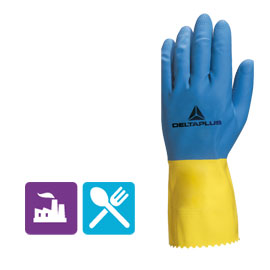 Guanto da lavoro industriale duocolor 330 tg.09/10 in lattice