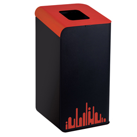 Gettacarte rubik evo - per raccolta differenziata - rosso - 80 lt - medial international