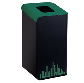 Gettacarte rubik evo - per raccolta differenziata - verde - 80 lt - medial international