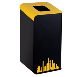 Gettacarte rubik evo - per raccolta differenziata - giallo - 80 lt - medial international