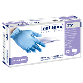 Guanti in nitrile r77100 - tg m - azzurro - reflexx - conf. 100 pezzi