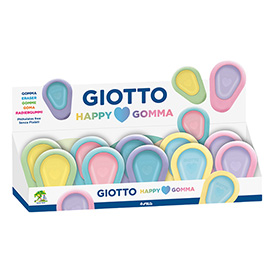 Happy love gomma - colori pastello assortiti - giotto