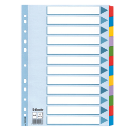 Intercalare mylar 12 tasti colorati - f.to a4 esselte