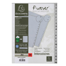 Intercalare alfabetico - ppl riciclato - a4 - a-z - grigio - exacompta