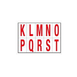 Lettera adesiva da k a t - pvc - 56 x 99 mm - 10 et/fg - 1 foglio - rosso/bianco