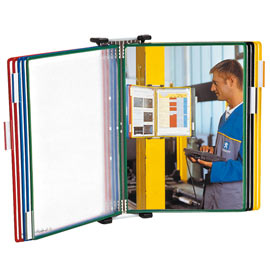 Leggio da muro con 10 tasche pvc colori ass. T-technic tarifold
