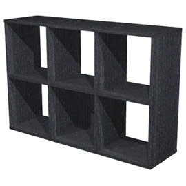 Libreria 6 caselle 104x29,2cm-h69,8cm nero venato - rainbow