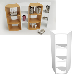Libreria angolare 45° l274/498 x p397 x h1039 bianco - rainbow