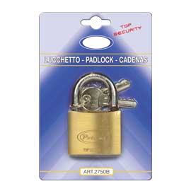 Lucchetto ad arco in ottone massiccio 50mm dim 77x50x16,5mm