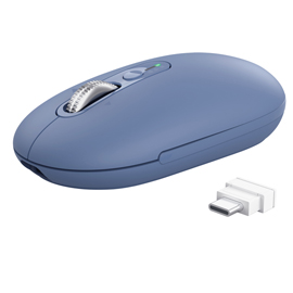 Mouse - ultrasottile - wireless - ricaricabile - blu - trust