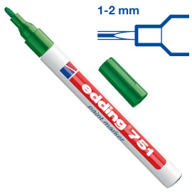 Marcatore edding 751 punta fine vernice verde