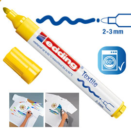 Marcatore edding 4500 giallo pt 2-3mm per tessuto