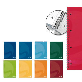 Maxiquaderno a4 spiralato 90gr 120fg 4fori microperf. 5mm colors bm