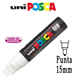 Marcatore uni posca pc17k p.scalpello 15mm bianco uni mitsubishi