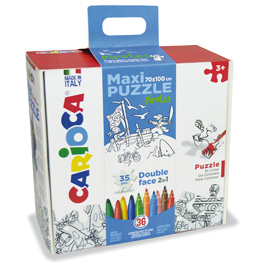 Maxipuzzle city  jungle 35 pz + 36 pennarelli carioca