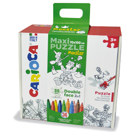 Maxipuzzle monsters 35 pz + 36 pennarelli carioca