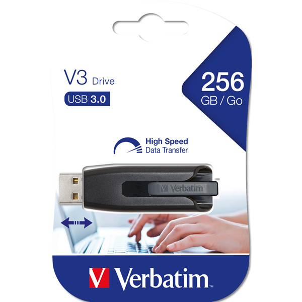 Memoria usb 3.0 superspeed - store 'n' go v3 usb drive 256gb (nero)