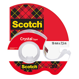Nastro adesivo  in chiocciola crystal 600 - 19 mm x 7,5m - acrilico - trasparente - scotch