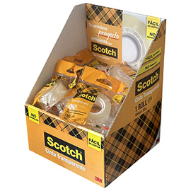 Nastro adesivo - 19 mm x 33 m - neutro - scotch® - expo 48 pezzi