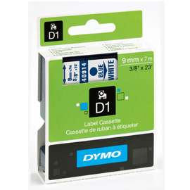 Nastro dymo tipo d1 (9mmx7m) blu/bianco 409140