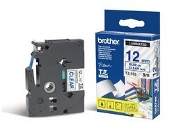 Nastro brother tz-e133 12mmx8mt blu/trasparente