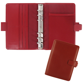Organiser metropol personal f.to 188x135x38mm rosso similpelle filofax