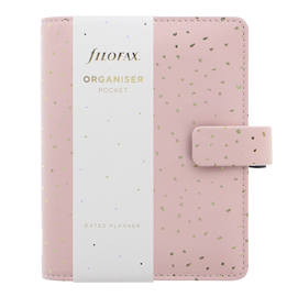 Organiser confetti - f.to pocket - 146 x 128 x 36 mm - con cinturino - rosa - filofax