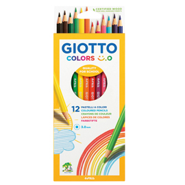 Pastelli colorati colors 3.0 - diametro mina 3 mm - giotto - astuccio 12 pezzi